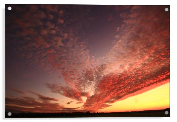 Dramatic  sunrise clouds Acrylic by Simon Johnson