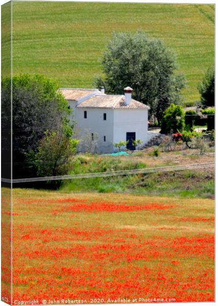 Poppies, Andalucia, Spain                          Canvas Print by John Robertson