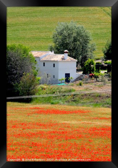 Poppies, Andalucia, Spain                          Framed Print by John Robertson
