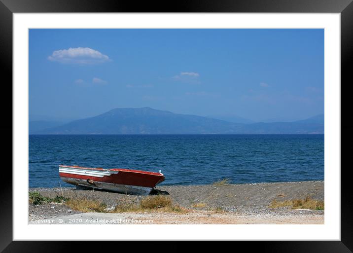 Calm vibes at the coast in Greece Framed Mounted Print by Lensw0rld 