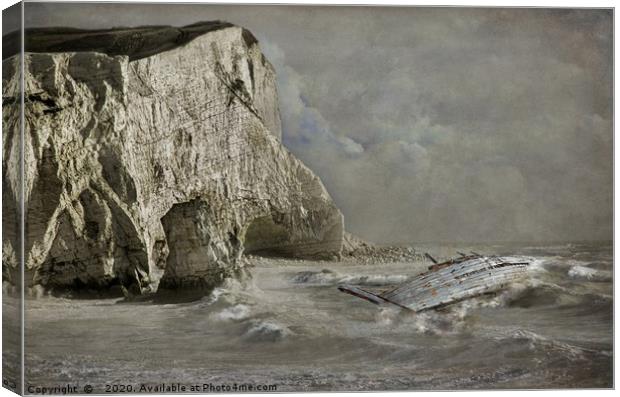 WRECK AT SEAFORD HEAD NEAR EASTBOURNE Canvas Print by Tony Sharp LRPS CPAGB