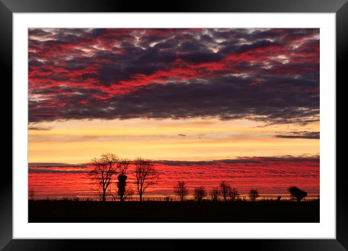 Red Sky Framed Mounted Print by Simon Johnson