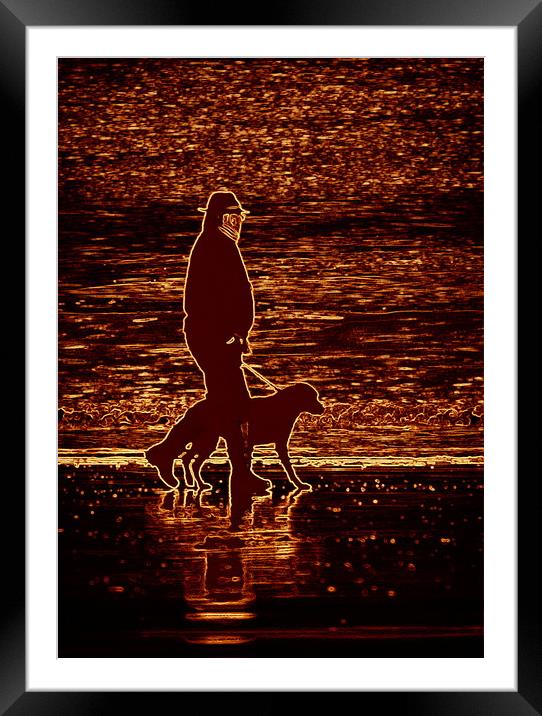 Walking the Dog  Framed Mounted Print by Jon Fixter