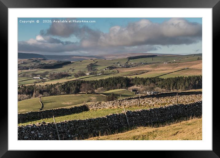 Ettersgill and Upper Teesdale from Stable Edge Framed Mounted Print by Richard Laidler