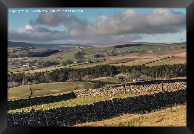 Ettersgill and Upper Teesdale from Stable Edge Framed Print by Richard Laidler