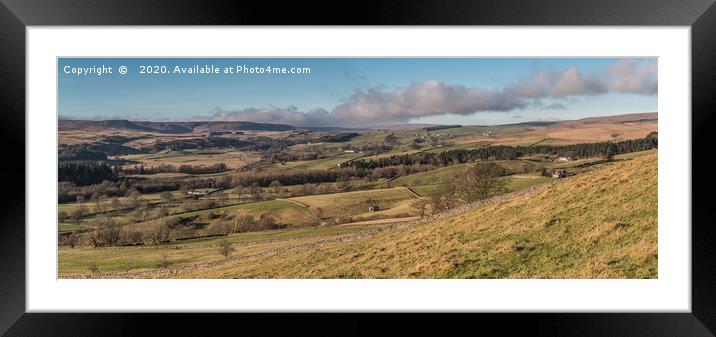 Ettersgill and Upper Teesdale Panorama Framed Mounted Print by Richard Laidler