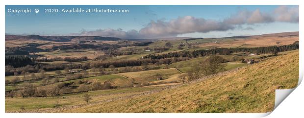 Ettersgill and Upper Teesdale Panorama Print by Richard Laidler