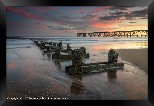 Steetley Pier sunrise Framed Print by Phil Reay