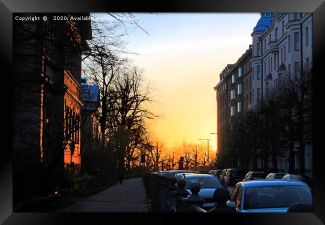 Sun At End of Street Framed Print by Taina Sohlman