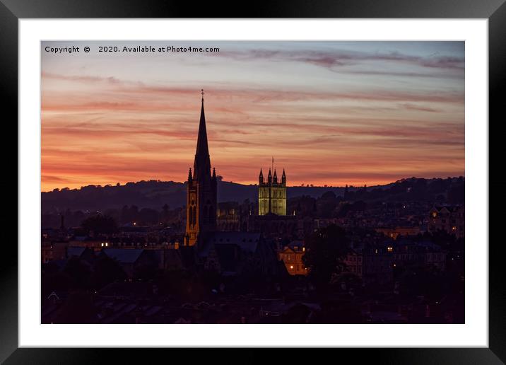 Bath skyline sunset Framed Mounted Print by Duncan Savidge