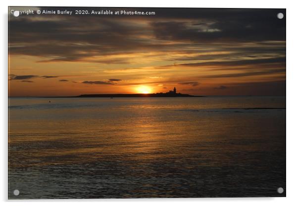 Sunrise over Coquet Island Acrylic by Aimie Burley
