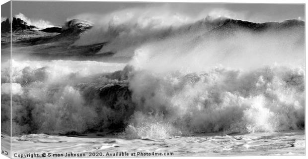 Roaring waves Canvas Print by Simon Johnson