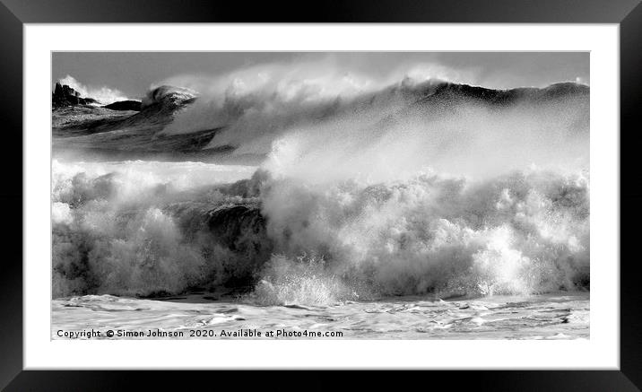 Roaring waves Framed Mounted Print by Simon Johnson