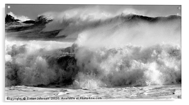 Roaring waves Acrylic by Simon Johnson