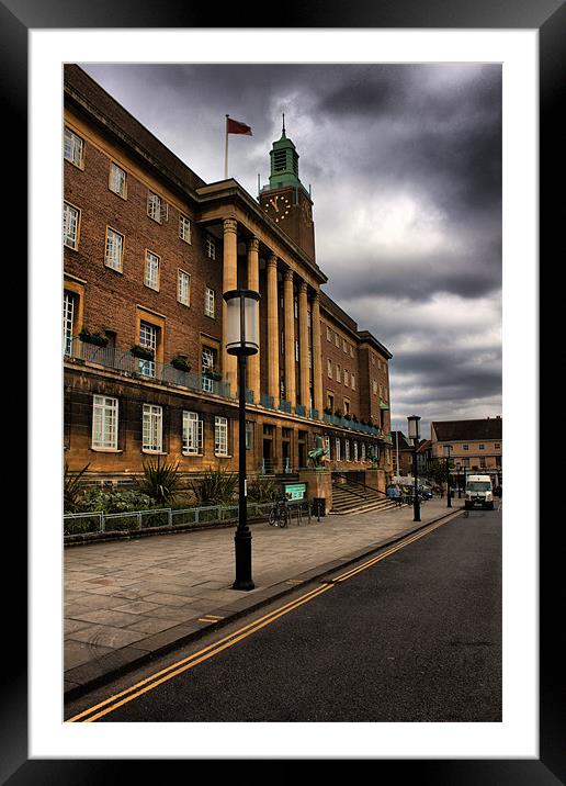 Norwich City Hall Time lapse Framed Mounted Print by Darren Burroughs