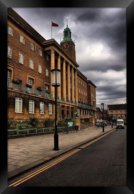 Norwich City Hall Time lapse Framed Print by Darren Burroughs