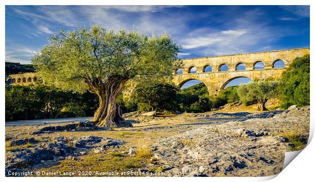 The Pont du Gard in France Print by Daniel Lange
