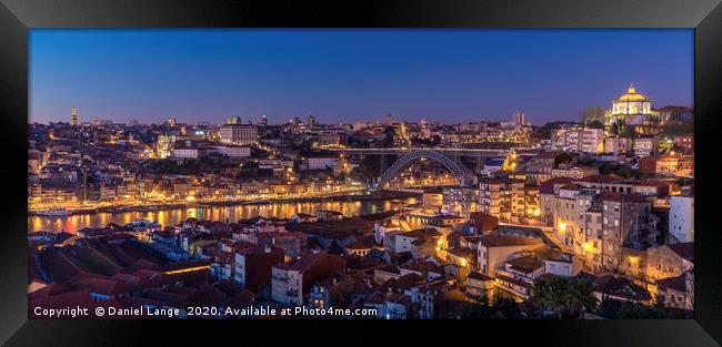 View of Porto's old town at night Framed Print by Daniel Lange