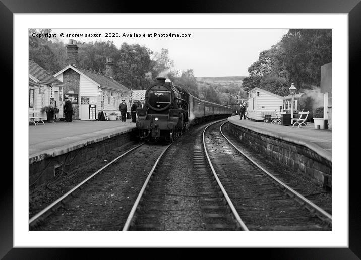 GROSMONT ARRIVAL Framed Mounted Print by andrew saxton