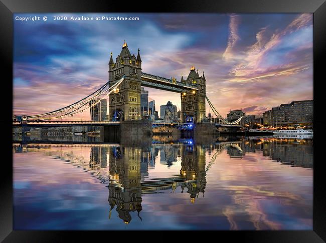 Tower Bridge Reflections Framed Print by K7 Photography