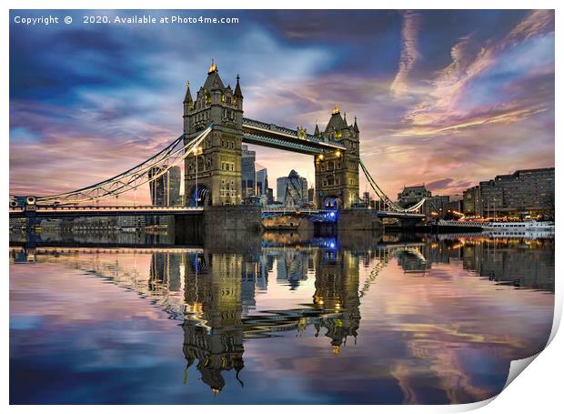 Tower Bridge Reflections Print by K7 Photography