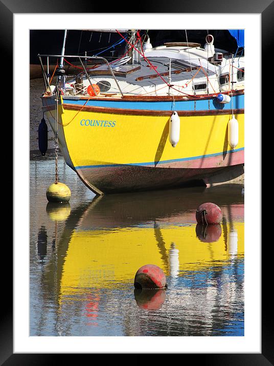 Yellow Boat Framed Mounted Print by Samantha Higgs