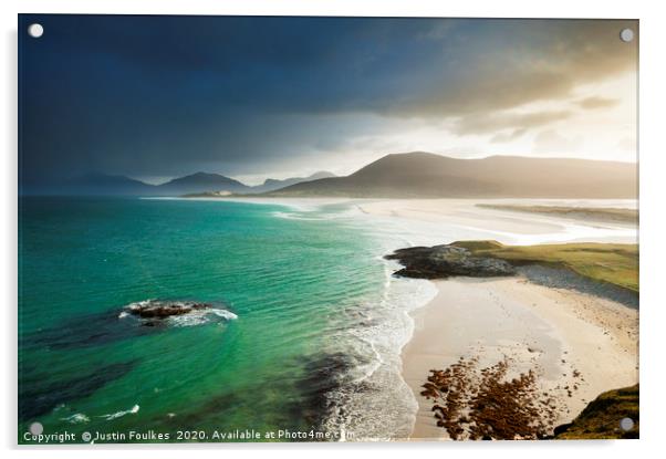 Seilebost, Isle of Harris, Scotland  Acrylic by Justin Foulkes