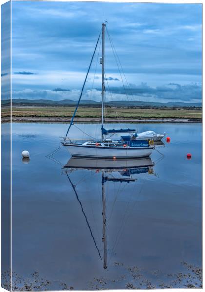 Irvine Harbour Boat  Canvas Print by Valerie Paterson