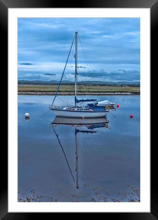 Irvine Harbour Boat  Framed Mounted Print by Valerie Paterson