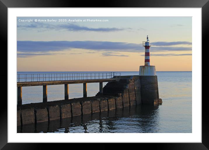 Amble Pier, Northumberland Framed Mounted Print by Aimie Burley