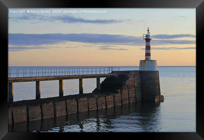 Amble Pier, Northumberland Framed Print by Aimie Burley