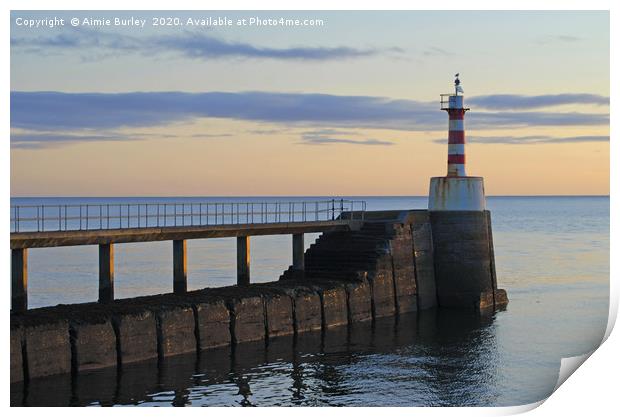 Amble Pier, Northumberland Print by Aimie Burley