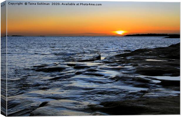 Glowing January Sunset by the Sea Canvas Print by Taina Sohlman