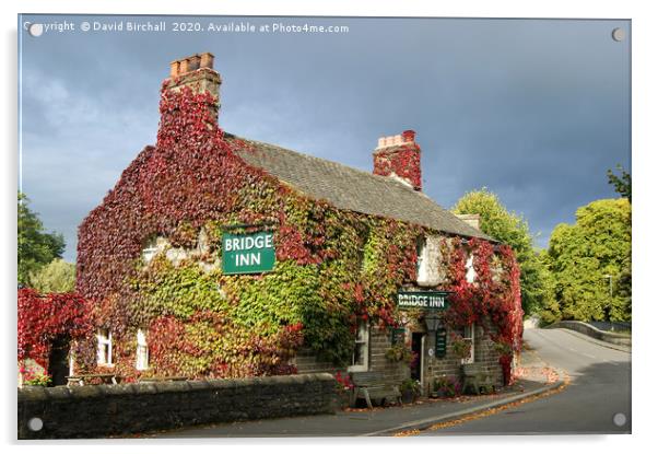 The Bridge Inn at Calver, Derbyshire Acrylic by David Birchall