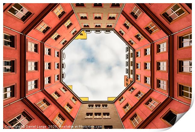 Inner Courtyard of Berlin apartment building Print by Daniel Lange