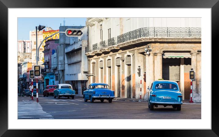 Trio of blue classical cars Framed Mounted Print by Jason Wells