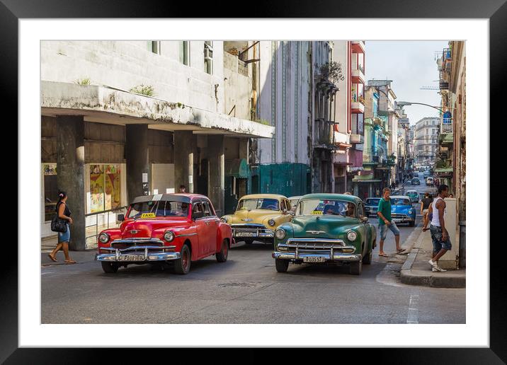 Taxi route in Havana Framed Mounted Print by Jason Wells