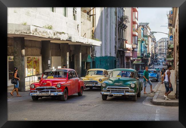 Taxi route in Havana Framed Print by Jason Wells