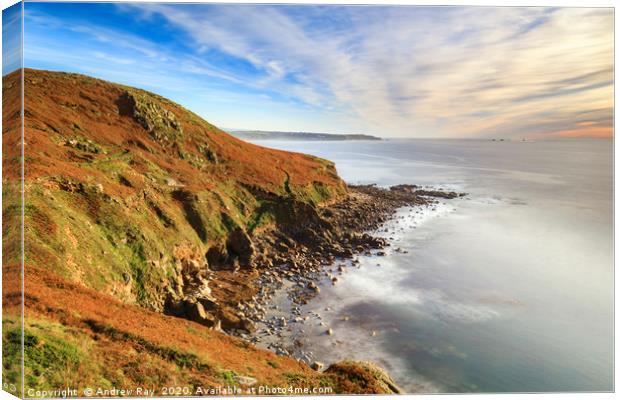 Towards Sennen and Land's End (Carn Leskys) Canvas Print by Andrew Ray