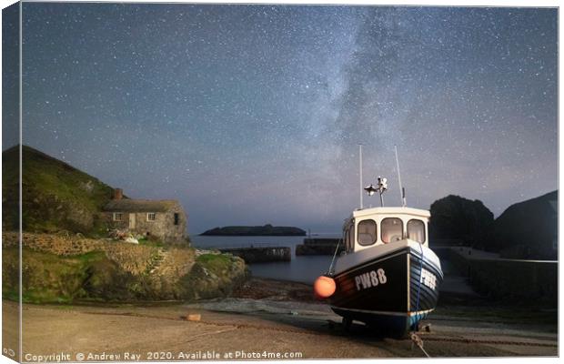 Milky Way over Mullion Cove Canvas Print by Andrew Ray