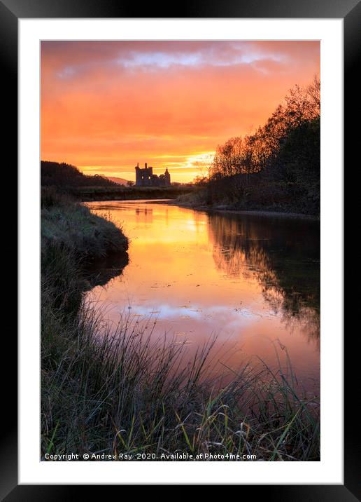 Sunset at Kilchurn Castle Framed Mounted Print by Andrew Ray