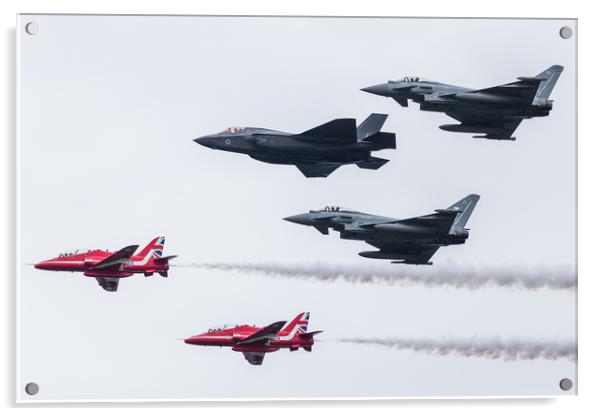 RAF F-35B with two Eurofighter Typhoons and the Re Acrylic by Jason Wells