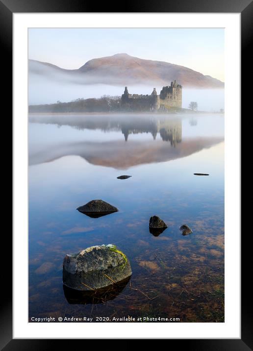 Misty morning at Loch Awe Framed Mounted Print by Andrew Ray