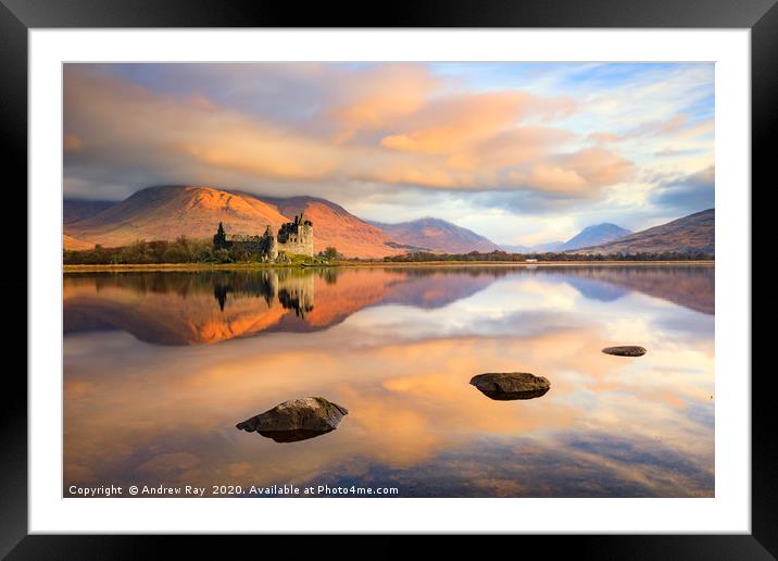 First light on Kilchurn Castle Framed Mounted Print by Andrew Ray