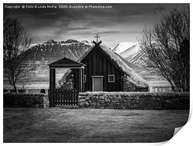 Vidimyri Church, North Iceland Print by Colin & Linda McKie