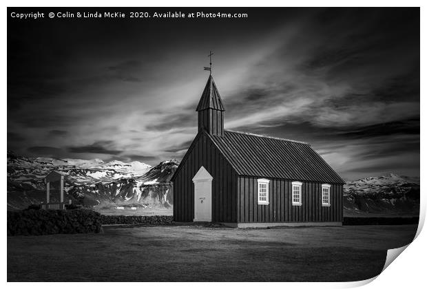 Budir Church, West Iceland Print by Colin & Linda McKie