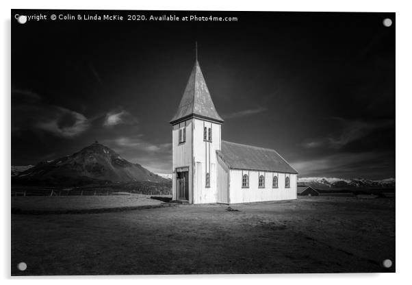 Hellnar Church, West Iceland Acrylic by Colin & Linda McKie