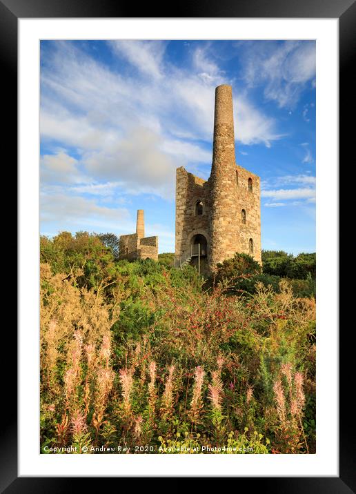 Engines house at Wheal Peevor Framed Mounted Print by Andrew Ray