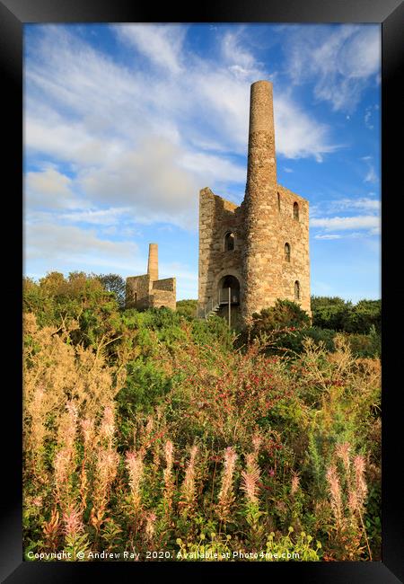 Engines house at Wheal Peevor Framed Print by Andrew Ray