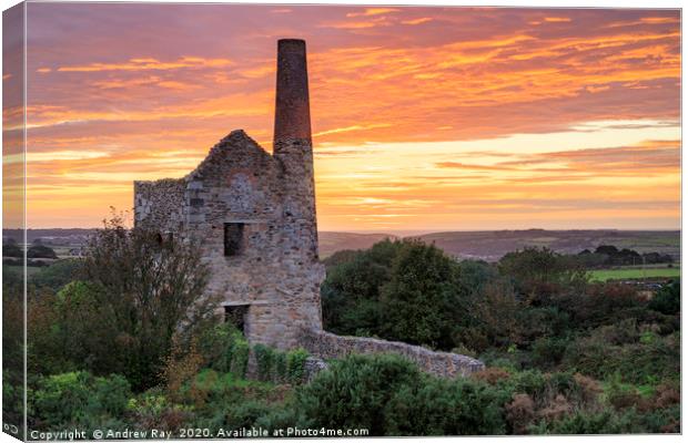Wheal Peevor Sunset. Canvas Print by Andrew Ray